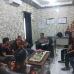 Pengurus Pemuda Pancasila Muara Enim dan LBH diterima Kapolsek Gunung Megang, Senin (01/05).